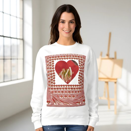 Romantische Rote Blume Herzdesign 4 Besondere Mome Sweatshirt