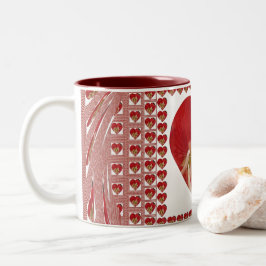 Romantische Rote Blume Herzdesign 4 Besondere Mome Zweifarbige Tasse