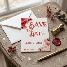 Romantische rote Blumenhochzeit