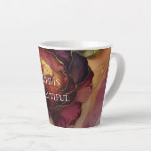 Romantische Rote Burgund Rose Gold Floral Milchtasse (Rechte Ecke)