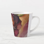 Romantische Rote Burgund Rose Gold Floral Milchtasse (Rechts)