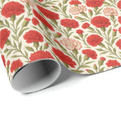 Romantische Rote Carnation Geschenkpapier (Rolleneckpunkt)