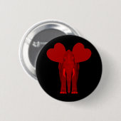 Romantische rote Elefant Button (Vorne & Hinten)