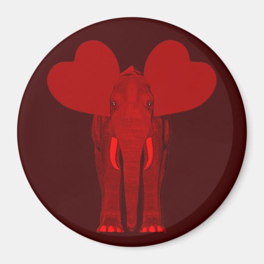 Romantische rote Elefant Magnet (Vorne)