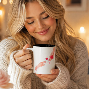 "Romantische rote Fastenfolge von Schicksalen und  Jumbo-Tasse