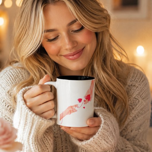 "Romantische rote Fastenfolge von Schicksalen und Jumbo-Tasse