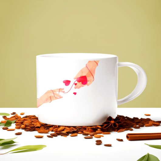 "Romantische rote Fastenfolge von Schicksalen und Jumbo-Tasse