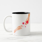 "Romantische rote Fastenfolge von Schicksalen und Zweifarbige Tasse (Links)