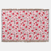 Romantische Rote Flora Decke (Vorderseite)