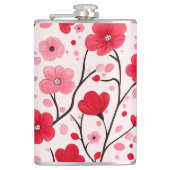 Romantische Rote Flora Flachmann (Vorderseite)