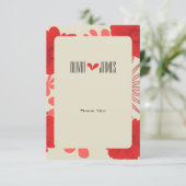 Romantische Rote Flora Hochzeit Danke Karte (Stehend Vorderseite)