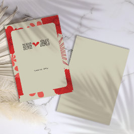 Romantische Rote Flora Hochzeit Danke Karte