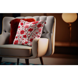 Romantische Rote Flora Kissen