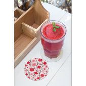 Romantische Rote Flora Runder Pappuntersetzer