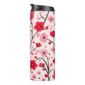 Romantische Rote Flora Thermosbecher (Nach rechts gedreht)
