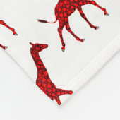 Romantische Rote Giraffe getechtes Muster Fleecedecke (Ecke)