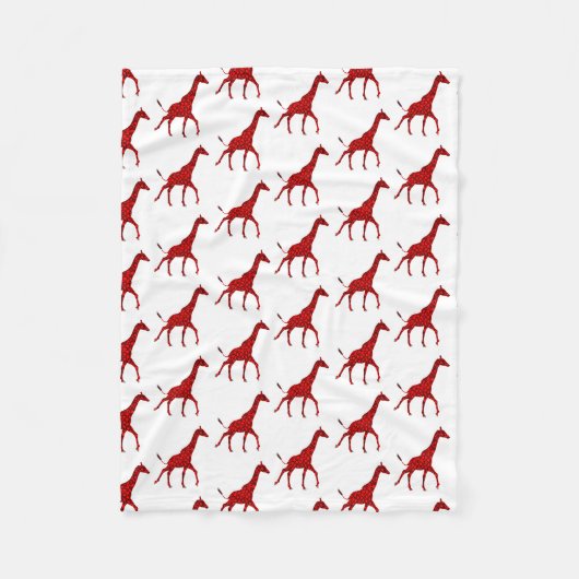 Romantische Rote Giraffe getechtes Muster Fleecedecke (Vorderseite)