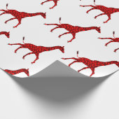 Romantische Rote Giraffe getechtes Muster Geschenkpapier (Ecke)
