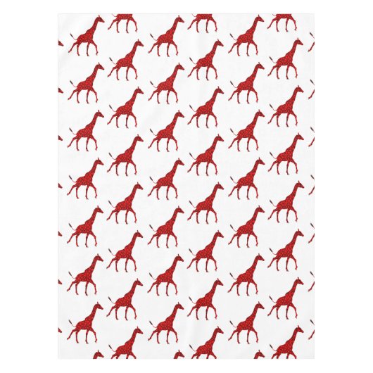 Romantische Rote Giraffe getechtes Muster Tischdecke (Vorderseite)