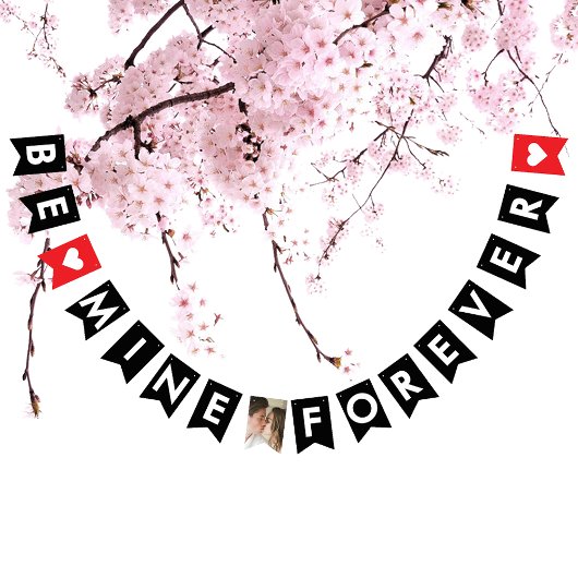 Romantische Rote Heirat Vorschlag Paar Foto Wimpelkette