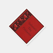Romantische rote Herz-Valentinstag-Feier Serviette (Ecke)