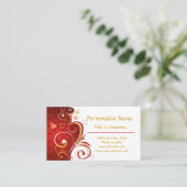 Romantische Rote Herzen Goldrausch Visitenkarte (Stehend Vorderseite)