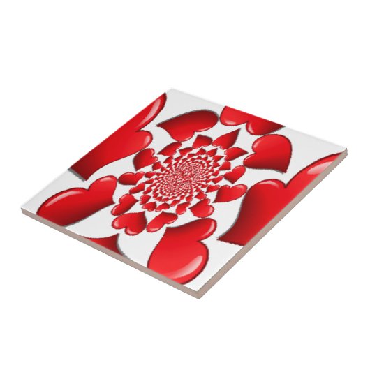 Romantische rote Herzen Muster Kunst drucken Fliese (Seite)