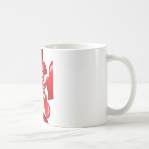 Romantische rote Herzen Muster Kunst drucken Kaffeetasse