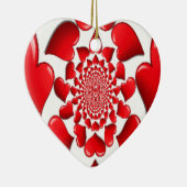 Romantische rote Herzen Muster Kunst drucken Keramikornament (Rechts)