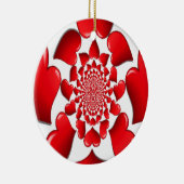 Romantische rote Herzen Muster Kunst drucken Keramikornament (Rechts)