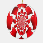 Romantische rote Herzen Muster Kunst drucken Keramikornament (Links)