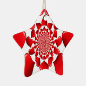 Romantische rote Herzen Muster Kunst drucken Keramikornament (Rechts)