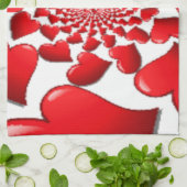 Romantische rote Herzen Muster Kunst drucken Küchentuch (Gefaltet)