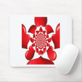 Romantische rote Herzen Muster Kunst drucken Mousepad (Mit Mouse)