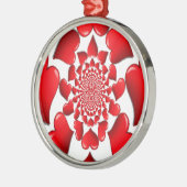 Romantische rote Herzen Muster Kunst drucken Ornament Aus Metall (Links)