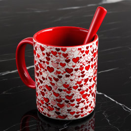 Romantische Rote Herzen Tasse - Liebe & Kaffee Cup