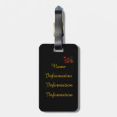 Romantische Rote Herzen und Rote Rose personalisie Gepäckanhänger (Rückseite vertikal)