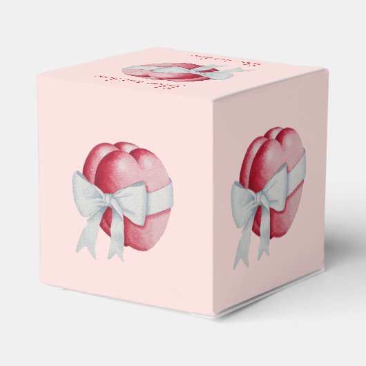Romantische rote Herzen verbunden mit weißem Bandb Geschenkschachtel (Rückseite)