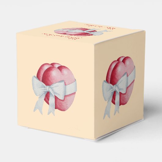 Romantische rote Herzen verbunden mit weißem Bandb Geschenkschachtel (Rückseite)