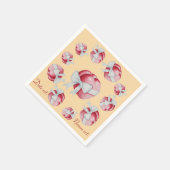 Romantische rote Herzen verbunden mit weißem Bandb Serviette (Ecke)