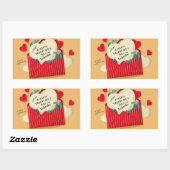 Romantische Rote Hülle Herz Valentine Rechteckiger Aufkleber (Blatt)