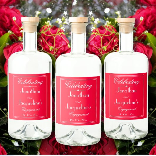 Romantische Rote Individuelle Namen der Einsatzpar Alkoholflaschenetikett