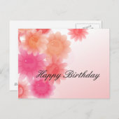 Romantische Rote Koralle Blüte Geburtstag Postkart Postkarte (Vorne/Hinten)