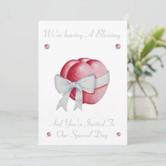 Romantische rote Liebe Einladung (Stehend Vorderseite)