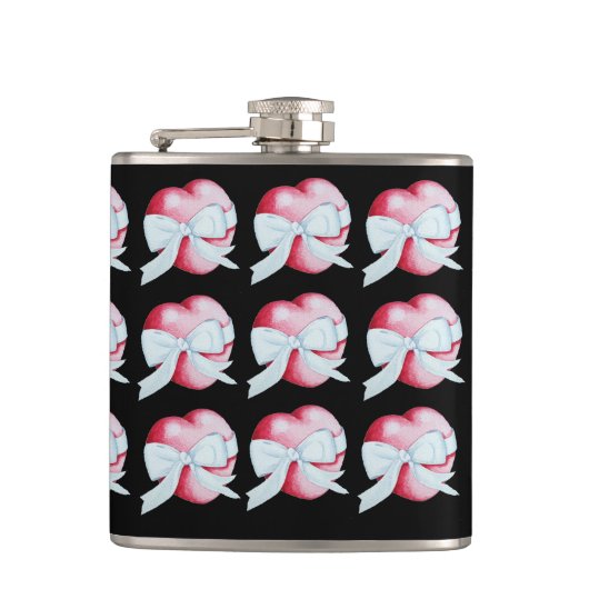 Romantische rote Liebe Flachmann (Vorderseite)