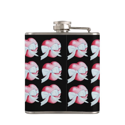 Romantische rote Liebe Flachmann (Rückseite)