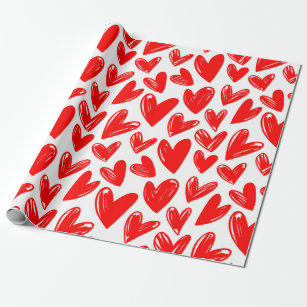 Romantische Rote Liebe Herz Muster Valentinstag Geschenkpapier