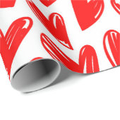 Romantische Rote Liebe Herz Muster Valentinstag Geschenkpapier (Rolleneckpunkt)