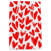 Romantische Rote Liebe Herz Muster Valentinstag Mittlere Geschenktüte (Vorderseite)