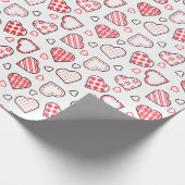 Romantische Rote Liebe Herzmuster | Urlaub Geschenkpapier (Ecke)